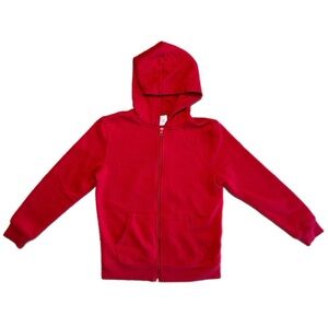 Amazon Essentials Kids Red Full-Zip Hoodie with Kangaroo Pockets